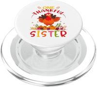 One Thankful Sister Turkey Fall Autumn Thanksgiving PopSockets PopGrip para MagSafe