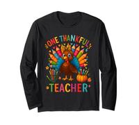One Thankful Teacher Thanksgiving Cute Color Pencil Turkey Manga Larga
