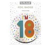 One The Wall - Insignia plateada de 18 cumpleaños de 8,5 cm, con pin de seguridad para accesorios de fiesta, insignia de edad duradera para celebrar eventos hitos, Pack of 4, Papel de aluminio