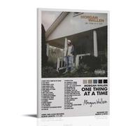 One Thing at A Time - Póster de álbum de Morgan Wallen en lienzo, impresión en lienzo para el hogar, gimnasio, oficina, dormitorio, decorativo, retro, decoración de pared a color, 60 x 90 cm, estilo