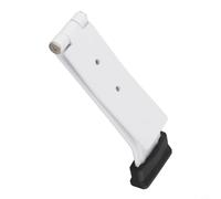 One Touch - Tope para puerta de pedal de acero al manganeso con base de goma antideslizante para un uso fiable en varios espacios interiores, incluyendo oficinas y hoteles (blanco)