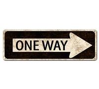 One Way - Letrero de metal vintage retro rústico para pub y tienda, decoración de pared, 40 x 10 cm