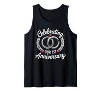 One Year of Marriage Milestone Celebrating Our 1st Wedding Camiseta sin Mangas