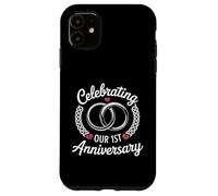One Year of Marriage Milestone Celebrating Our 1st Wedding Carcasa para iPhone 11