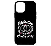 One Year of Marriage Milestone Celebrating Our 1st Wedding Carcasa para iPhone 12 Mini