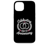 One Year of Marriage Milestone Celebrating Our 1st Wedding Carcasa para iPhone 13