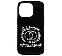 One Year of Marriage Milestone Celebrating Our 1st Wedding Carcasa para iPhone 13 Pro