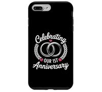 One Year of Marriage Milestone Celebrating Our 1st Wedding Carcasa para iPhone 7 Plus/8 Plus