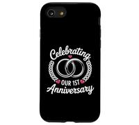 One Year of Marriage Milestone Celebrating Our 1st Wedding Carcasa para iPhone SE (2020) / 7/8
