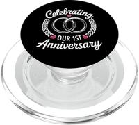 One Year of Marriage Milestone Celebrating Our 1st Wedding PopSockets PopGrip para MagSafe
