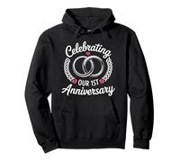 One Year of Marriage Milestone Celebrating Our 1st Wedding Sudadera con Capucha