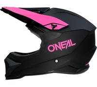 Oneal 1SRS Solid Casco de motocross, negro mate/rosa, Talla XXL (63/64)