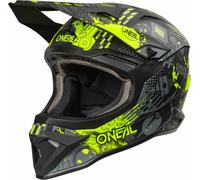 Oneal 1SRS VIBRANT Casco de motocross juvenil, negro/amarillo neón, Talla Y/L (49-50)