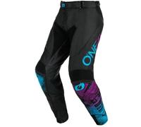 O'Neal 2025 Motocross Pantalones Mayhem Scarz Negro Azul Violeta MX Enduro Quad