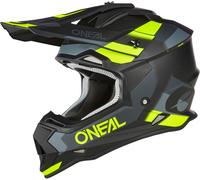 Oneal 2Series Spyde V23 Casco de motocross, negro/gris/amarillo, Talla XL (61/62)
