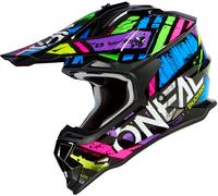 ONeal 2SRS Glitch S23, casco de cruz M male Negro/Azul/Verde/Lila/Fucsia