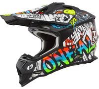 Casco de Cross 2SRS Rancid blanco y negro Glitch O'Neal