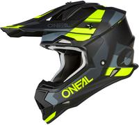 ONeal 2SRS Spyde S23, casco de cruz S male Mate Negro/Gris/Amarillo Neón