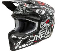 ONeal 3SRS Attack, casco de motocross M female Mate Negro/Blanco/Rojo/Gris