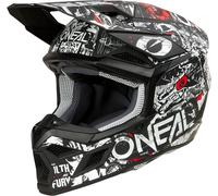ONeal 3SRS Attack, casco de motocross S female Mate Negro/Blanco/Rojo/Gris