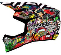 ONeal 3SRS Crank, casco de motocross M male Mate Negro/Rojo/Verde/Amarillo