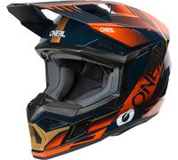 Oneal 3SRS HAZE Casco de motocross, azul oscuro/rojo, Talla M (57/58)