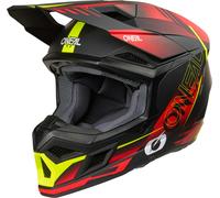 Oneal 3SRS HAZE Casco de motocross, negro-rojo-amarillo, tamaño L para Hombres