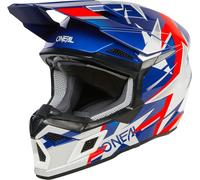Oneal 3SRS Ride Casco de motocross, blanco-rojo-azul, tamaño L