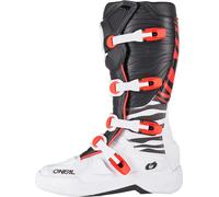 Oneal 3SRS Zebra Botas de motocross, Negro/Blanco/Rojo, Talla 8