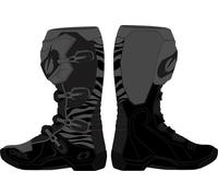Oneal 3SRS Zebra Botas de motocross, negro/gris, Talla 48