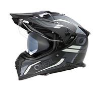 Oneal A-SRS Spike Casco de motocross, negro mate/gris/blanco, Talla XL