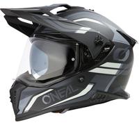 Oneal A-SRS Spike Casco de motocross, negro mate/gris/blanco, Talla S