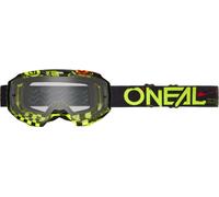 O'NEAL | Gafa Bicicleta y Motocross | MX MTB DH FR | Lente resistente a los arañazos con revestimiento antivaho, 100% protección UV | Gafa B-10 Attack V.24 | Unisex | Negro Amarillo Neón | Una talla