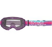 Oneal B-10 STRIPED Clear Gafas de motocross, rosa