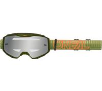 Oneal B-10 STRIPED Mirrored Gafas de motocross, verde-naranja para Hombres