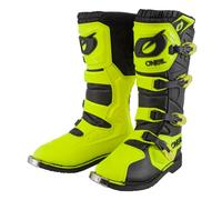 O'NEAL | Botas de Motocross | Motocicleta de Enduro | Plantilla de aire confortable, cuatro hebillas, material sintético | Botas Rider Pro | Adulto | Negro Amarillo Neón | Talla 42