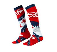 O'NEAL | Calcetines de motocross de montaña | MTB Downhill Freeride | Absorción del sudor, zona del talón y de la suela reforzada | Calcetines Pro MX Stars | Unisex | Adulto | Rojo Azul | Talla única