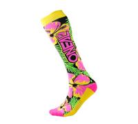 O'NEAL | Calcetines de motocross de montaña | MTB FR | Absorción del sudor, zona del talón y de la suela reforzada | Calcetines Pro MX Island | Unisex | Adulto | Rosa Verde Amarillo | Talla única