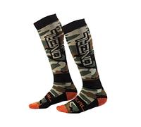 O'NEAL | Calcetines de Motocross | Motociclismo Enduro | Material que absorbe el sudor, malla reforzada, tejido duradero | Calcetines PRO MX WOODS CAMO | Negro Verde | Talla única