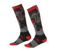 O'NEAL | Calcetines MTB Motocross | Calcetines Downhill Freeride | Absorción del sudor, talón y suela reforzados | Calcetines Pro MX Camo V.22 | Unisex | Adulto | Negro Rojo | Talla única
