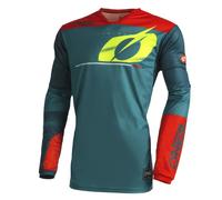 O'NEAL | Camiseta de Manga Larga para Motocross | MX MTB Mountain Bike | Material Ligero, Agujeros de ventilación Cortados con láser | Hardwear Haze Jersey V.22 | Adulto | Azul Rojo | L