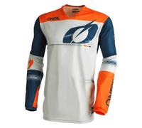 O'NEAL | Camiseta de Manga Larga para Motocross | MX MTB Mountain Bike | Material Ligero, Agujeros de ventilación Cortados con láser | Hardwear Haze Jersey V.22 | Adulto | Azul Naranja | XL