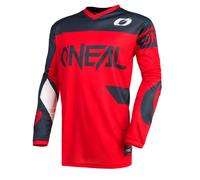 O'Neal | Camiseta de Motocross | Enduro MX | Transpirable, protección Acolchada para el Codo, Apto para la máxima amplitud de Movimiento | Jersey Element Racewear | Adultos | Gris Rojo | Talla L