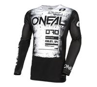O'NEAL | Camiseta Motocross Manga Larga | MX MTB Mountain Bike | Material Ligero, Corte Ergonómico Slim Fit para un Ajuste Mayhem Jersey Scarz V.24 | Adulto | Negro Blanco | Talla XL