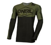 O'NEAL | Camiseta Motocross Manga Larga | MX MTB Mountainbike | Material Ligero, Corte Ergonómico Slim Fit para un Ajuste Maillot Mayhem Hexx V.24 | Adulto | Verde Negro | Talla S