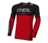 O'NEAL | Camiseta Motocross Manga Larga | MX MTB Mountainbike | Material Ligero, Corte Ergonómico Slim Fit para un Ajuste Maillot Mayhem Hexx V.24 | Adulto | Rojo Negro | Talla L