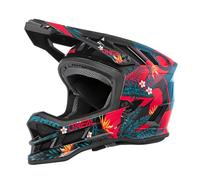 O'NEAL | Casco de Bicicleta de montaña | MTB DH | Aberturas de ventilación para el Flujo de Aire y la refrigeración, Carcasa Exterior de ABS | Casco Blade POLYACRYLITE Rio | Adulto | Rojo | Talla XL