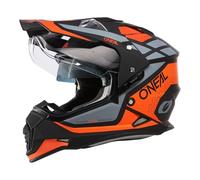 O'NEAL Casco de Moto Enduro Aberturas de ventilación para un máximo Flujo de Aire y refrigeración, Carcasa ABS, Visera integrada Casco Sierra R V.24 Adultos Negro Naranja Gris Talla S
