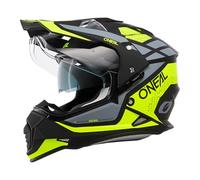 O'NEAL Casco de Moto Enduro Aberturas de ventilación para un máximo Flujo de Aire y refrigeración, Carcasa ABS, Visera Solar integrada Casco Sierra R V.24 Adulto Negro Amarillo Neón Gris Talla S