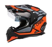 O'NEAL Casco de Moto Enduro Aberturas de ventilación para un máximo Flujo de Aire y refrigeración, Carcasa ABS, Visera Solar integrada Casco Sierra R V.24 Adulto Negro Naranja Gris Talla M